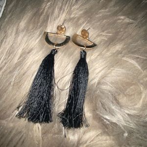 Black tasel earrings